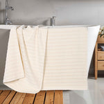 Superior Zuma Zero Twist Cotton Waffle Stripes Bath Sheets, Set of 2
