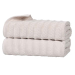 Superior Zuma Zero Twist Cotton Waffle Stripes Bath Sheets, Set of 2