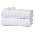 Superior Zuma Zero Twist Cotton Waffle Stripes Bath Sheets, Set of 2