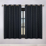 Blackout Window Curtains Zuri Textured Waves Room Darkening Set of 2