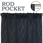 Blackout Window Curtains Zuri Textured Waves Room Darkening Set of 2