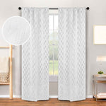 Blackout Window Curtains Zuri Textured Waves Room Darkening Set of 2